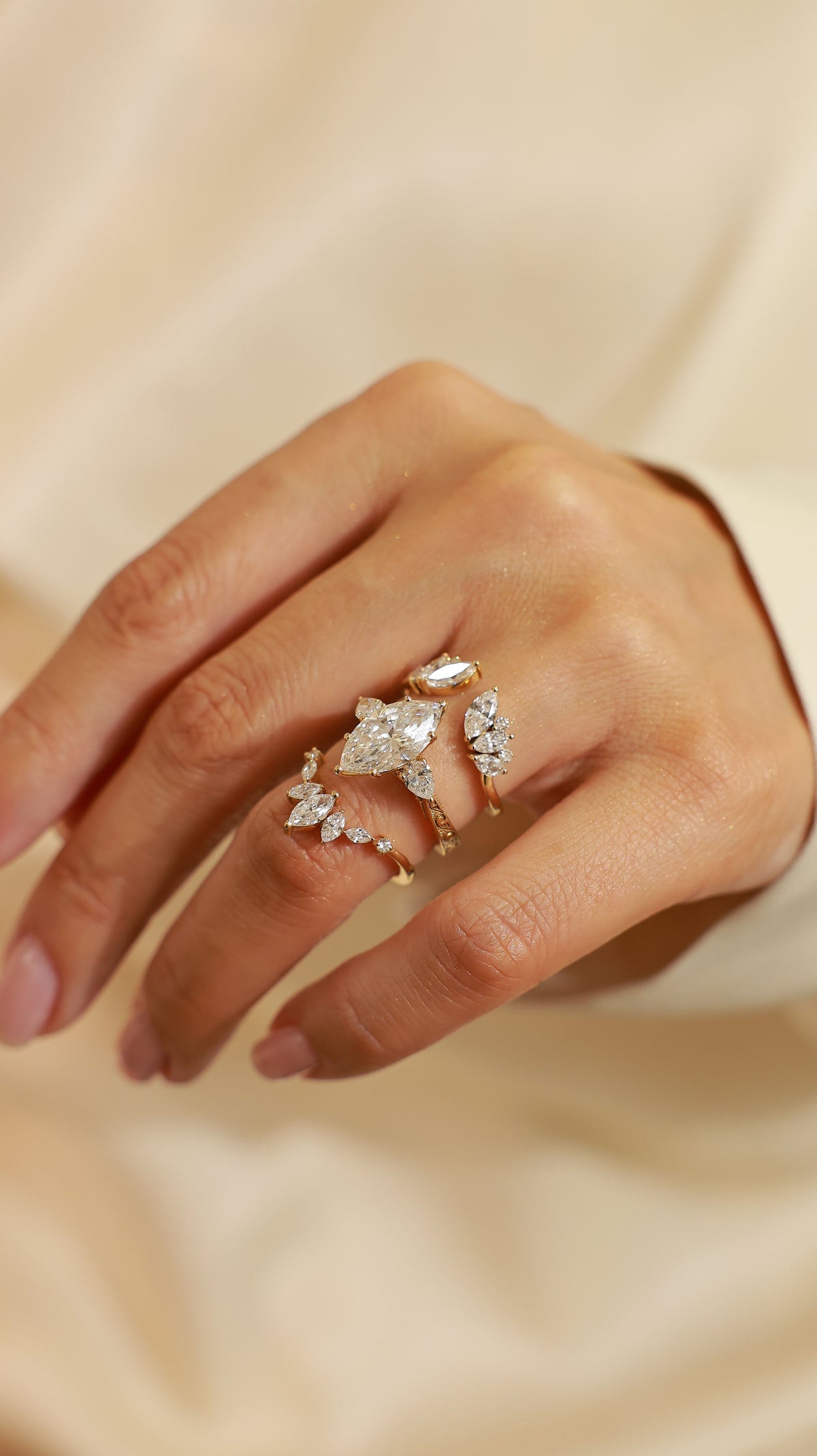 5.14 ct Marquise Cut Lab Grown Diamond 18K Yellow Gold Ring – view 4