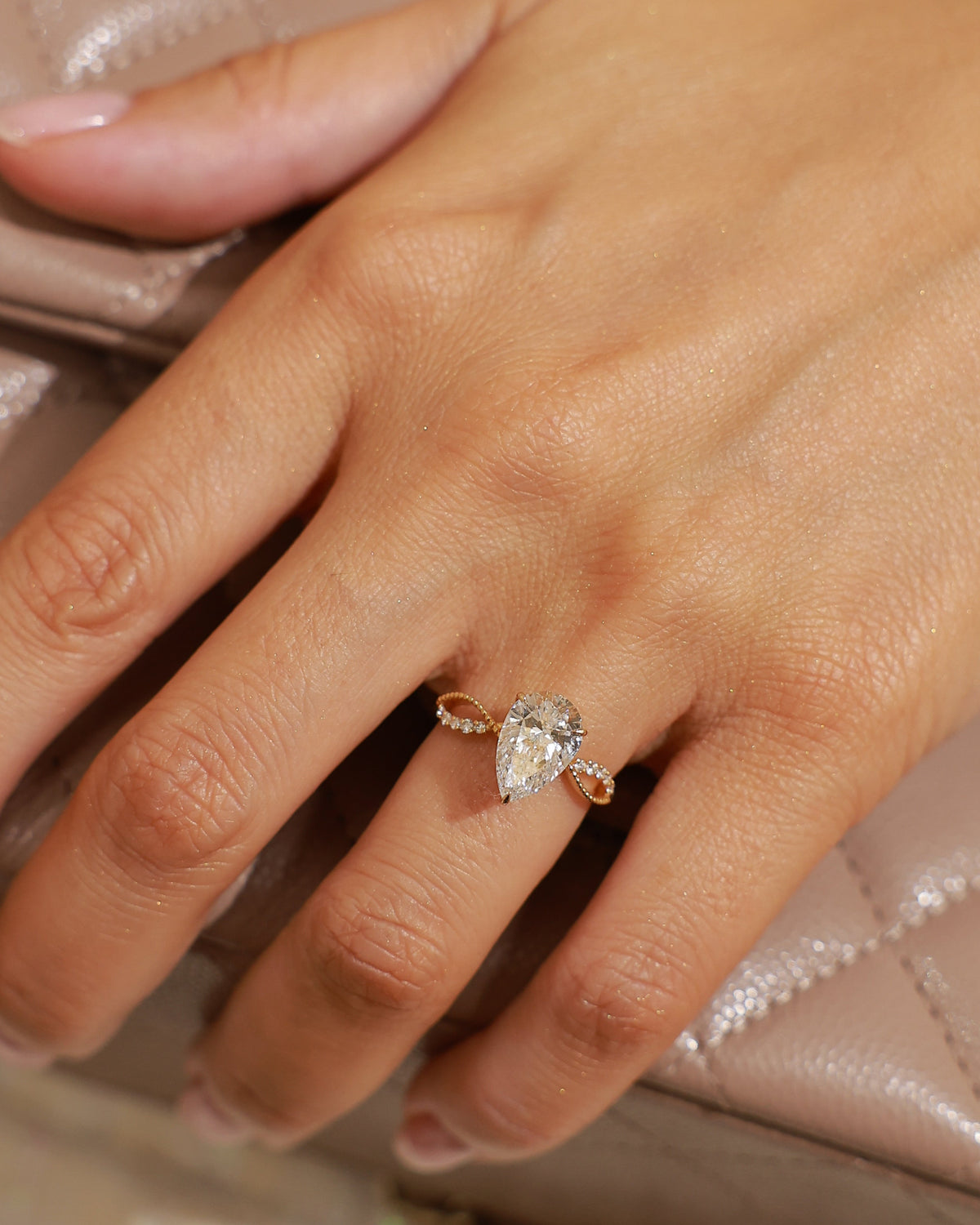 2.21 ct Pear Cut Lab-Grown Diamond Ring in 18K Yellow Gold – view 2