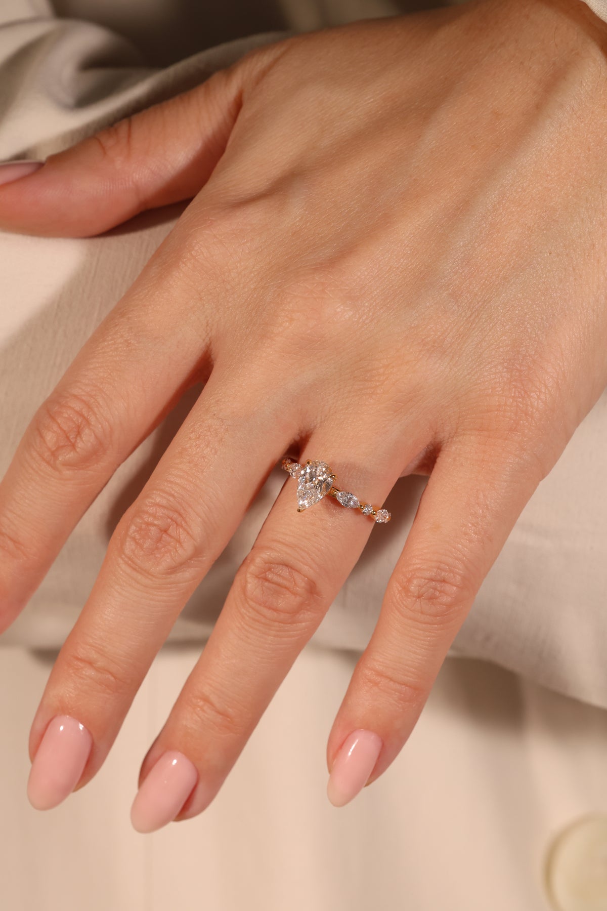 Pear Lab Diamond Eternity Ring