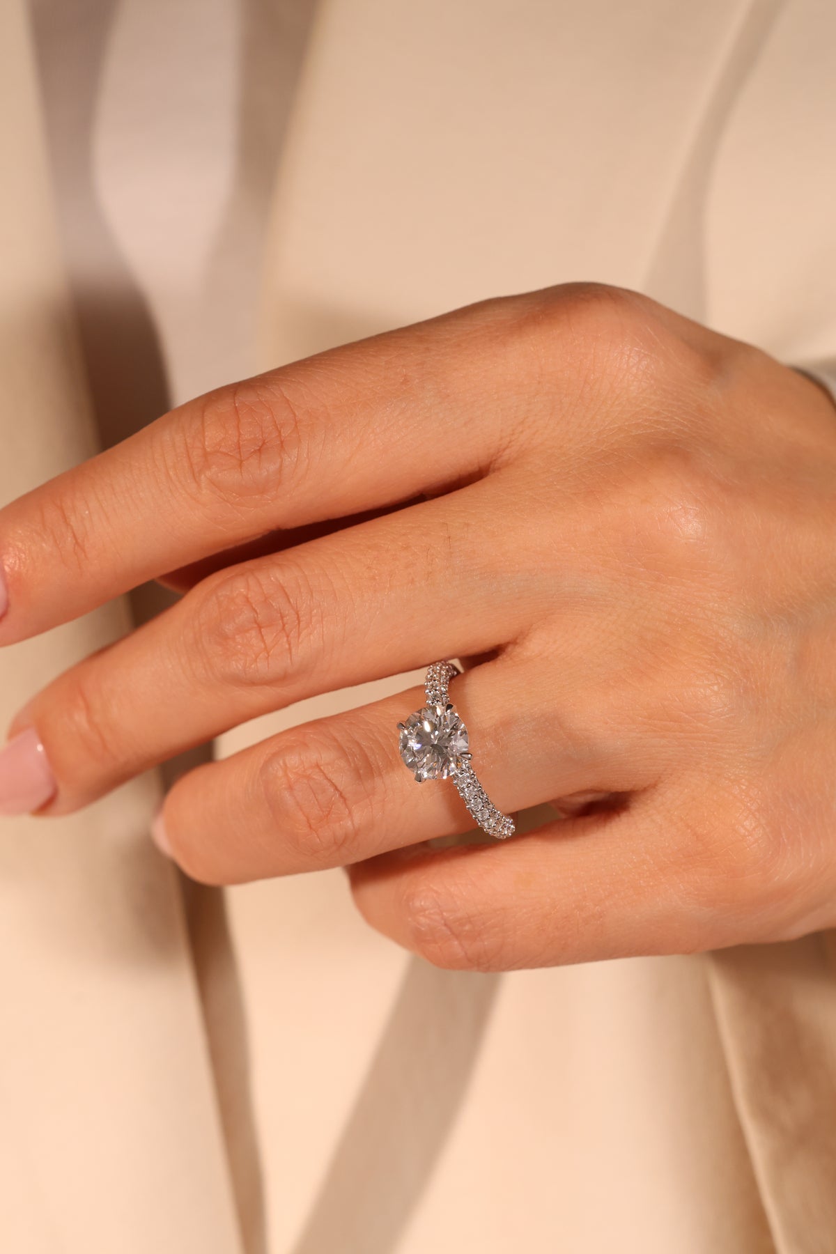 Round Lab Diamond Pavé Ring – 2.20 ct