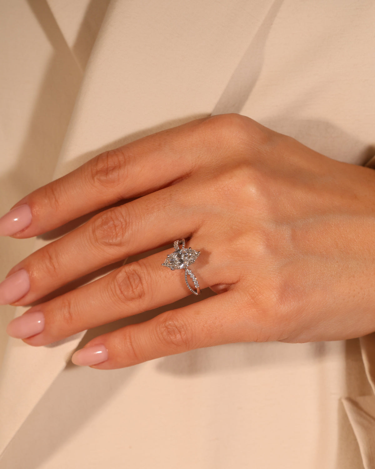 MARQUISE LAB DIAMOND INFINITY RING