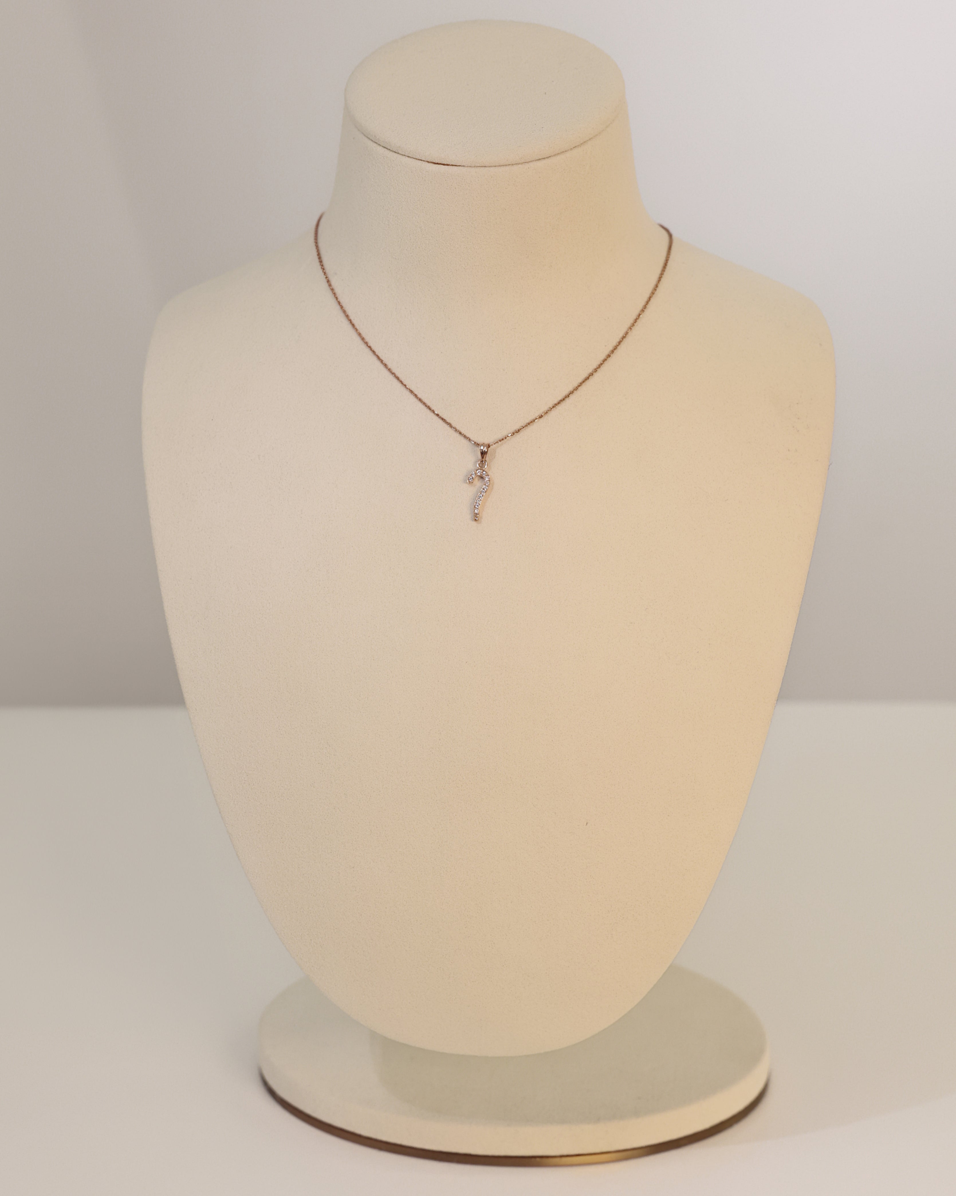 QUESTION MARK PENDANT IN 14K ROSE GOLD