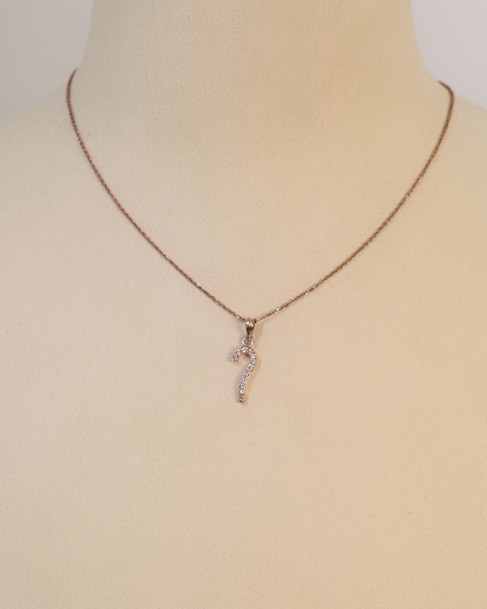 QUESTION MARK PENDANT IN 14K ROSE GOLD