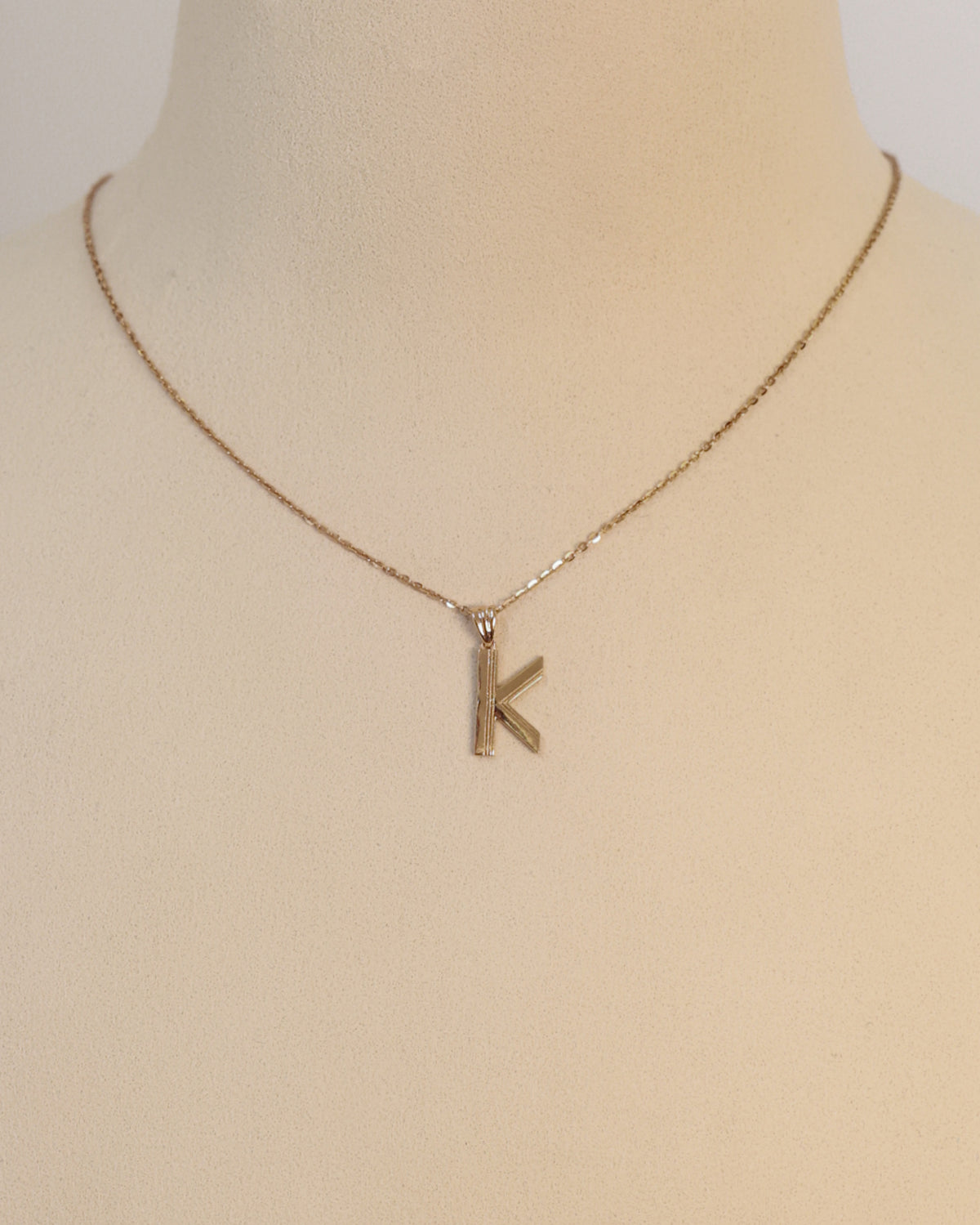 Letter "K" Pendant in 18K Yellow Gold
