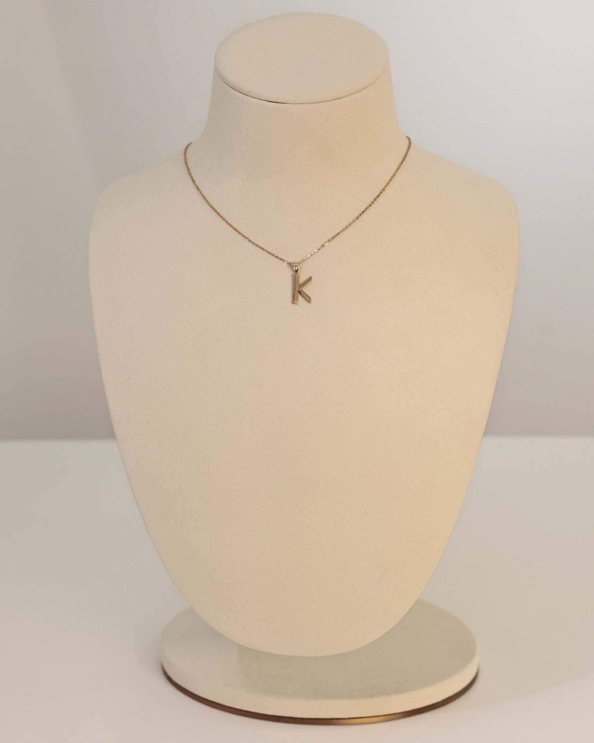 Letter "K" Pendant in 18K Yellow Gold – view 2