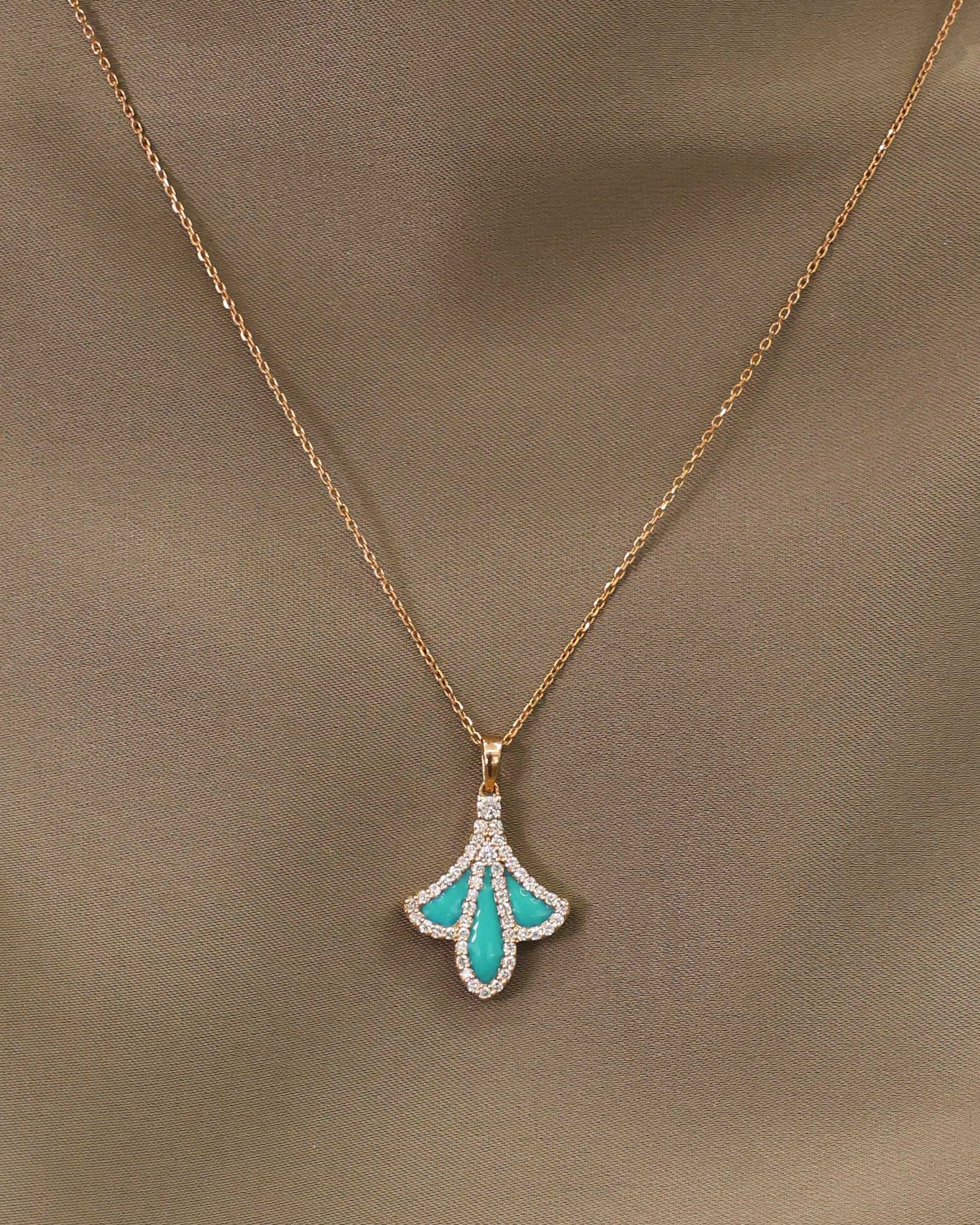 TURQUOISE ENAMEL NECKLACE