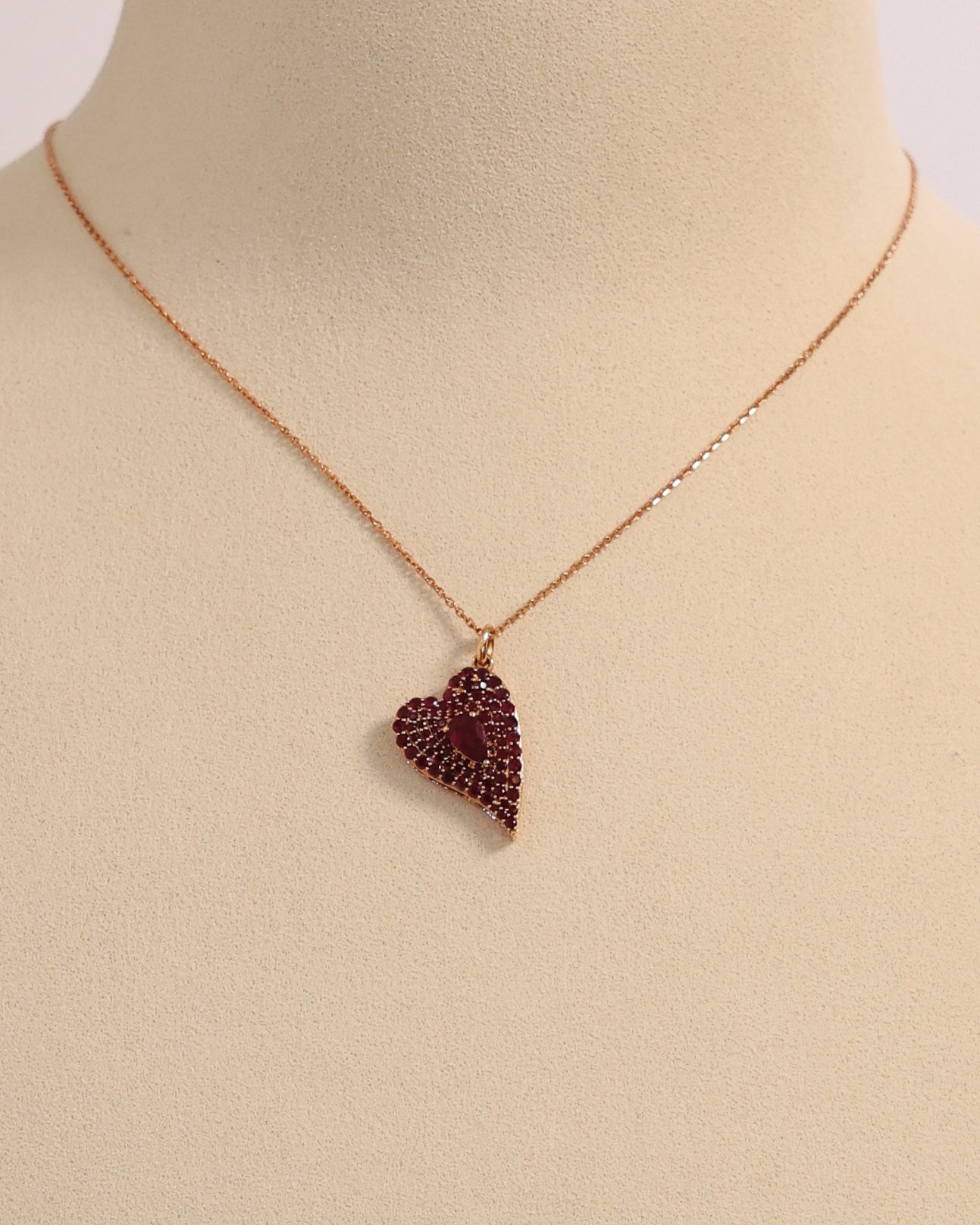 RUBY BIG HEART NECKLACE
