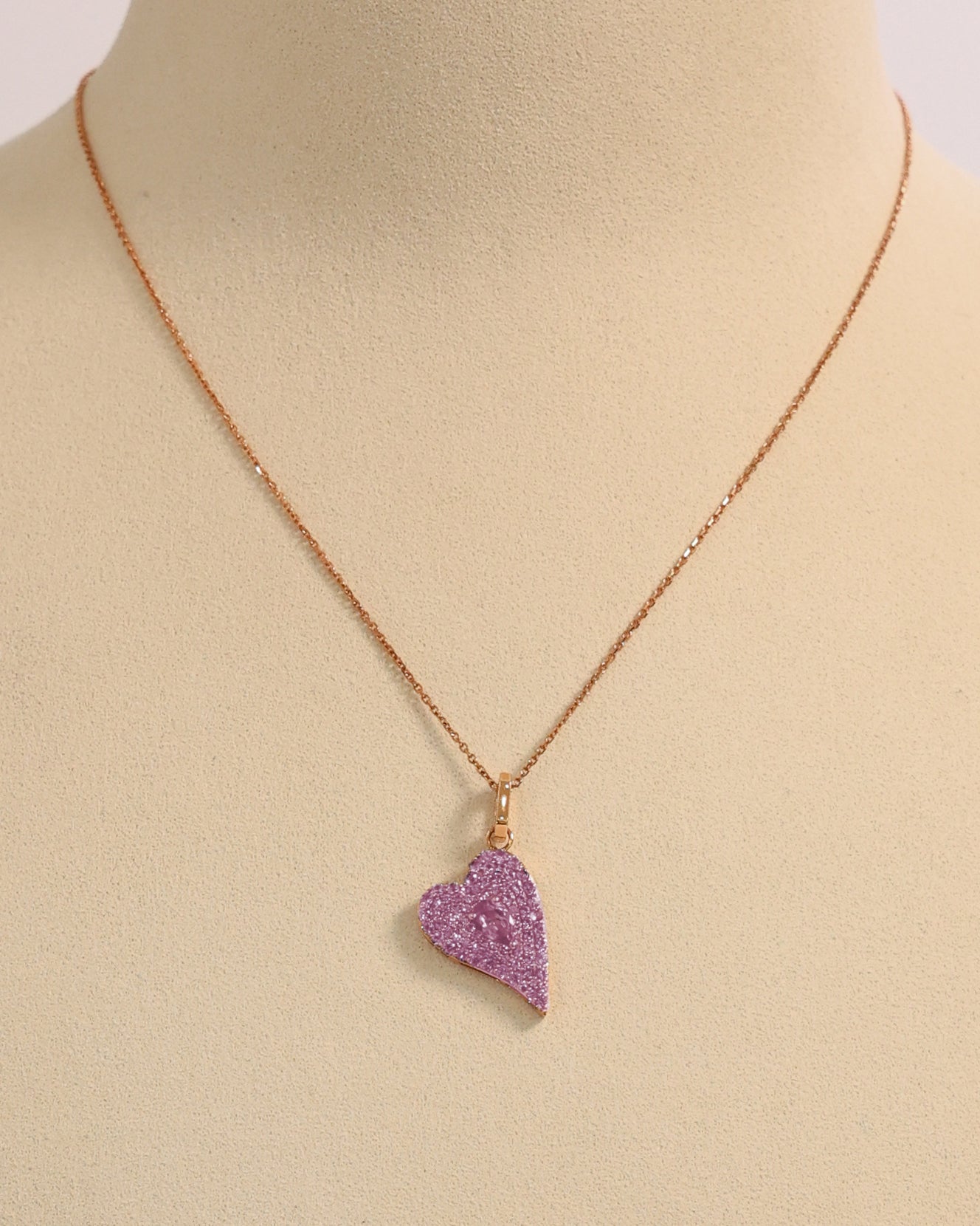 PINK SAPPHIRE BIG HEART NECKLACE