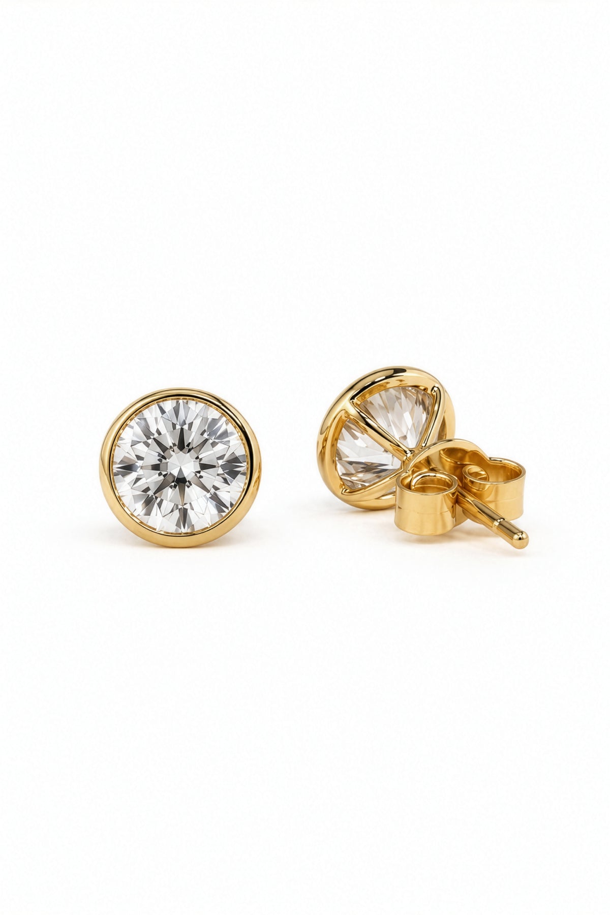 Round Bezel Lab Diamond Studs 3.00 Carat – DER00325