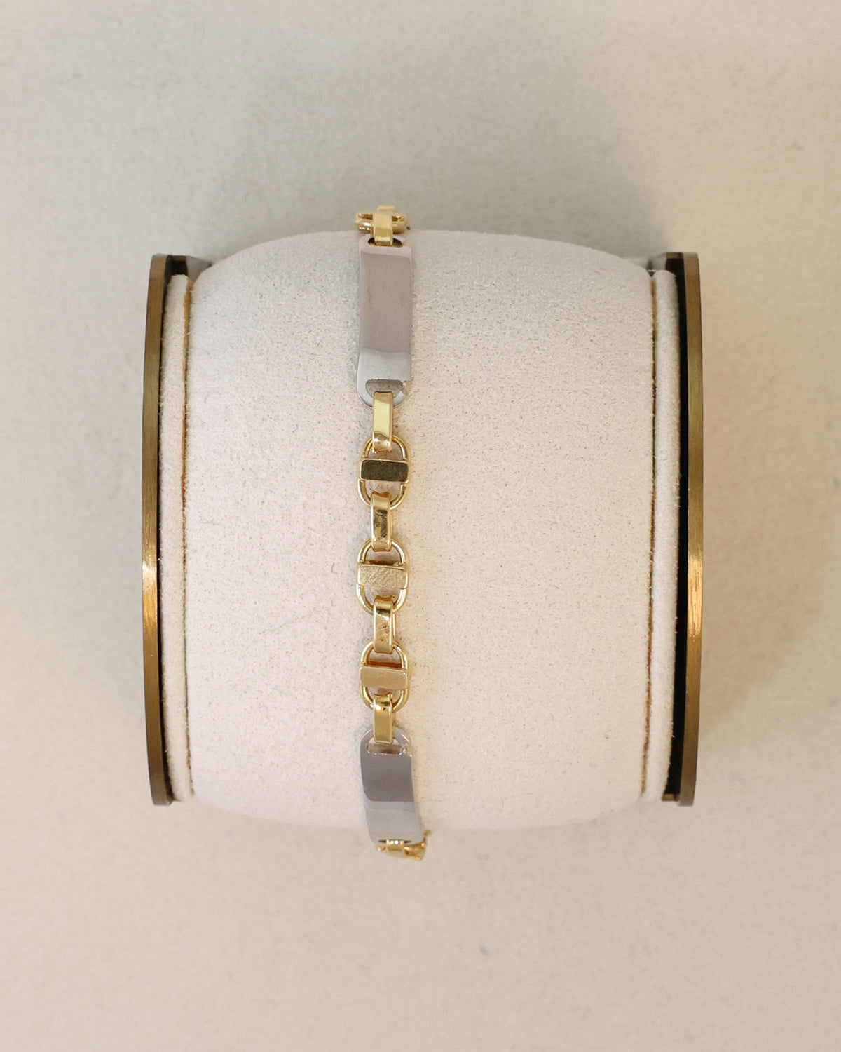 Mariner Link Bracelet with White Gold Bars