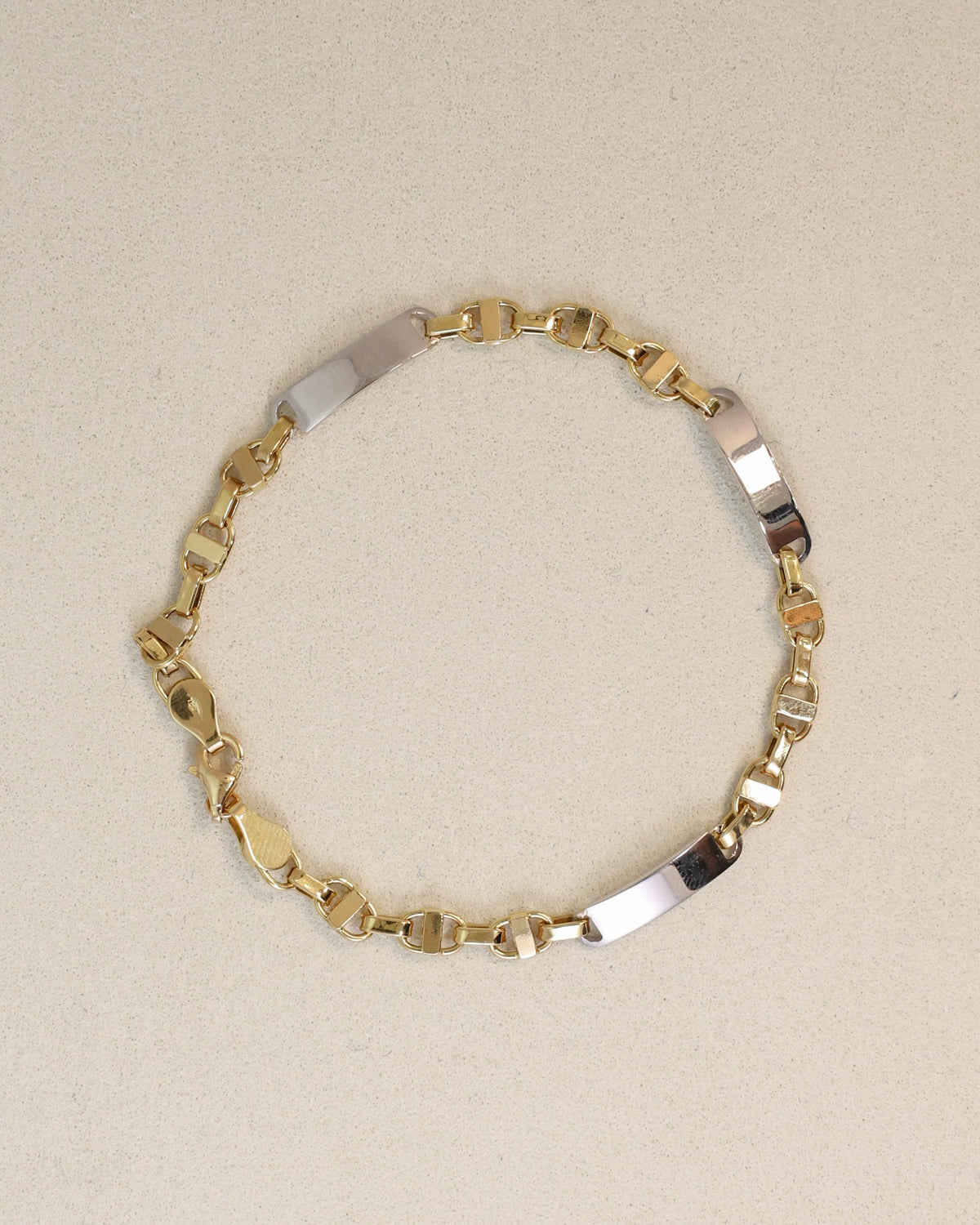 Mariner Link Bracelet with White Gold Bars