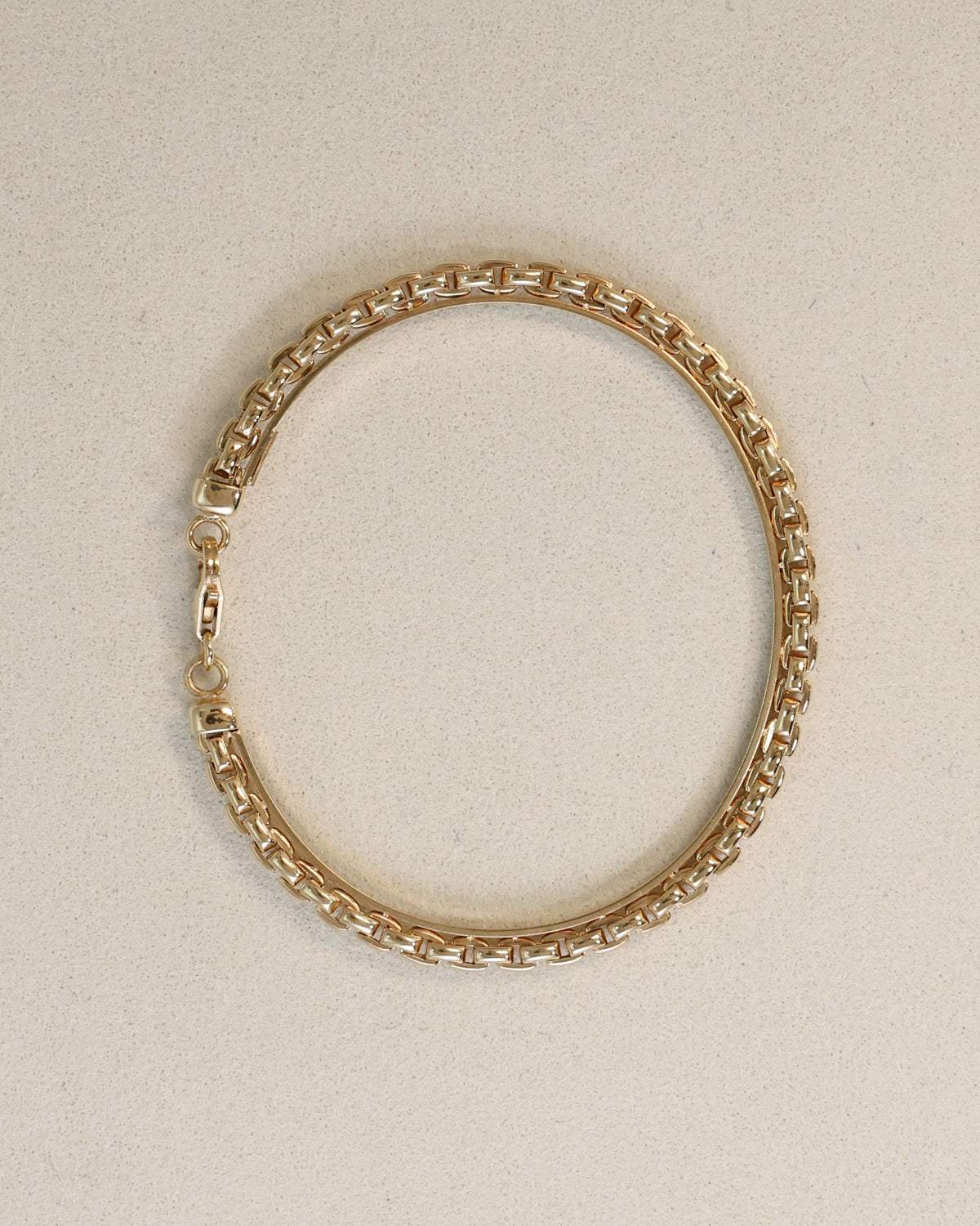 Gold Box Chain Bracelet