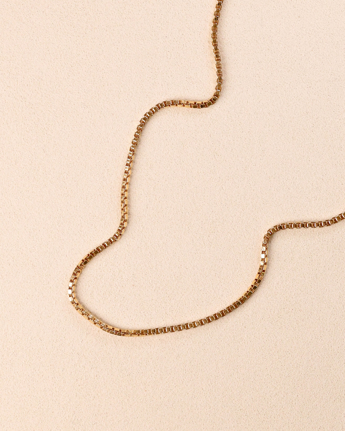 Gold Box Chain Necklace