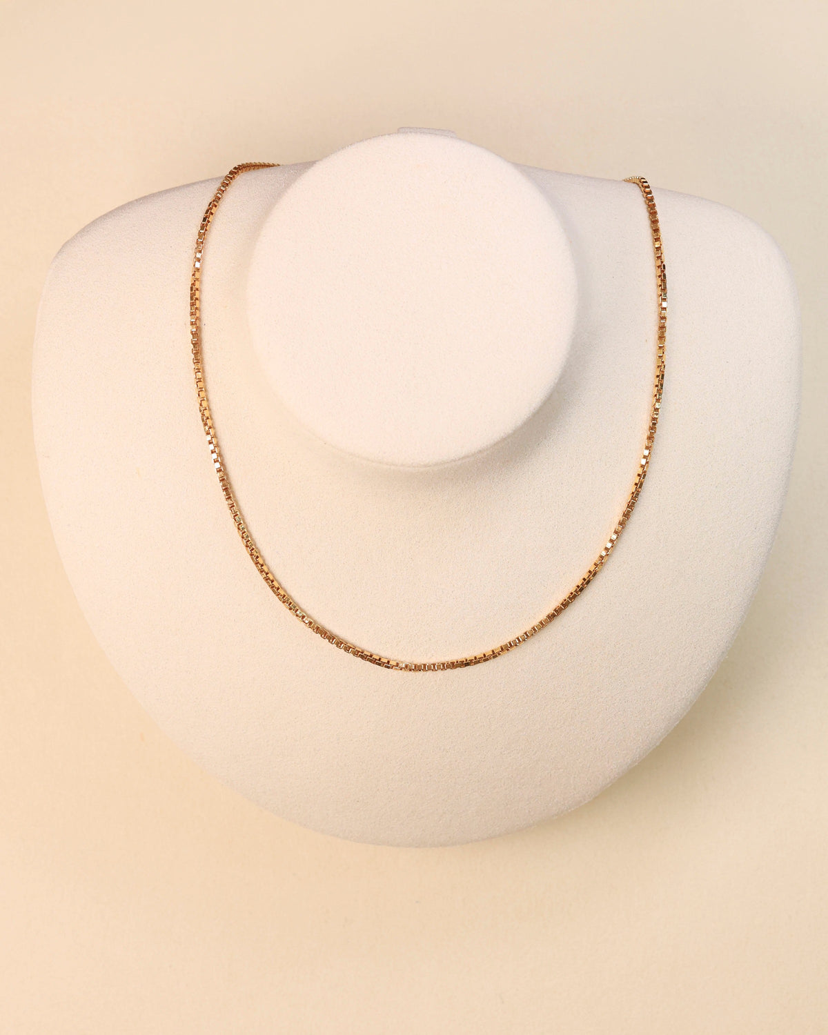 Gold Box Chain Necklace
