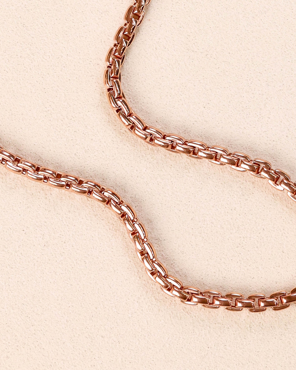 Box Chain Necklace in 18K Rose Gold
